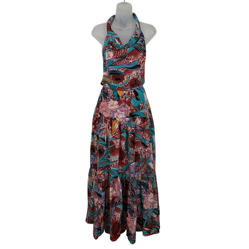 Banana Republic THE WHITE LOTUS Matte 100% Silk Halter Maxi Dress 8 NWT $350 - Picture 6 of 16